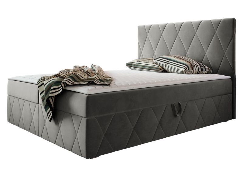 Łóżko kontynentalne MIRJAN 24 Simoti 180x200 platynowy szary 1 szt.