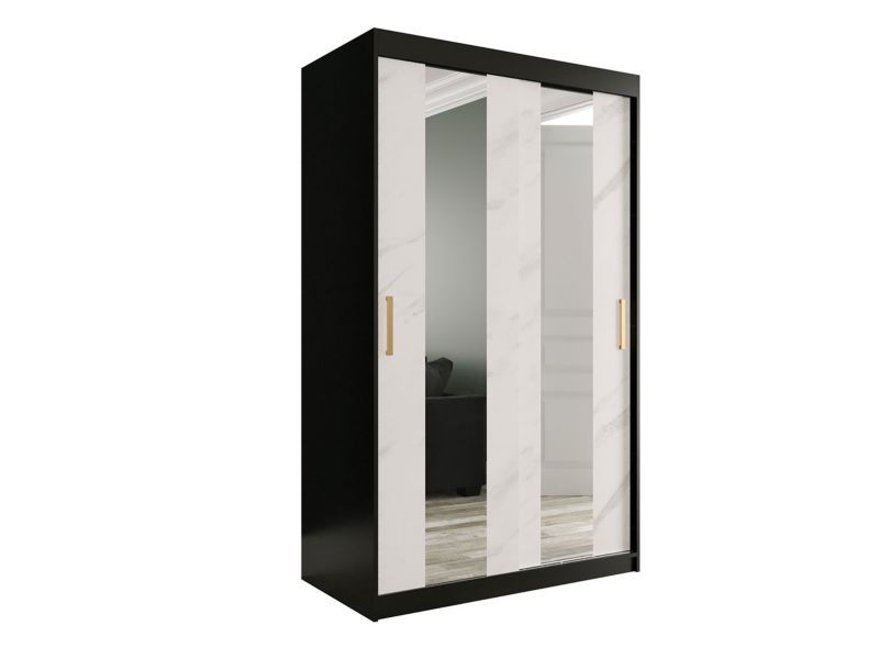 Szafa MIRJAN 24 Marmur Pole 120 czarny mat / biały marmur 1 szt.