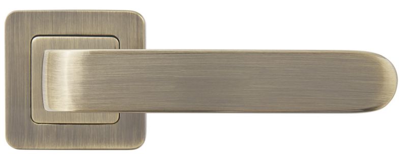 Klamka drzwiowa Metalbud Rio kwadratowy szyld patyna