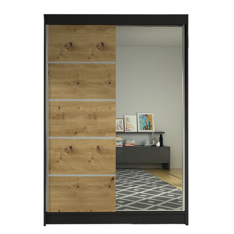 Szafa MIRJAN 24 z drzwiami przesuwnymi Lino III czarny/dąb artisan 1 szt.