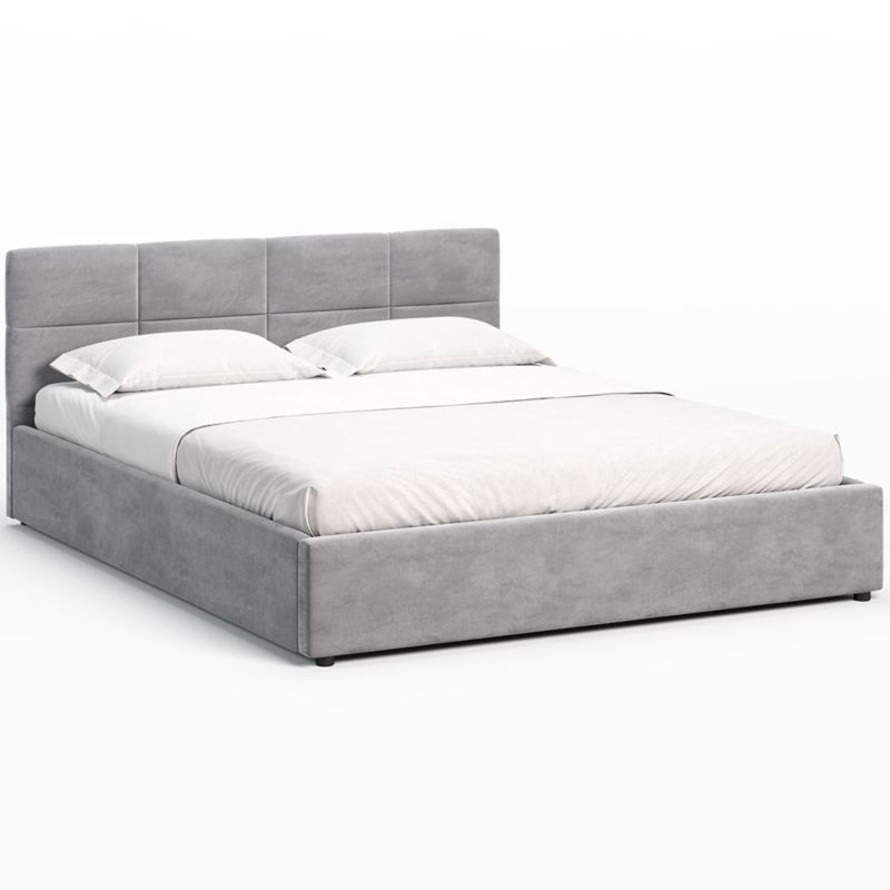 Łóżko tapicerowane Jana Mika 160 cm szare z pojemnikiem i stelażem HLR22 1 szt