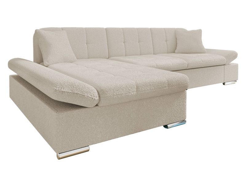 Narożnik z funkcją spania MIRJAN 24 Malwi Premium lewy jasnobeżowa bukla 1 szt.