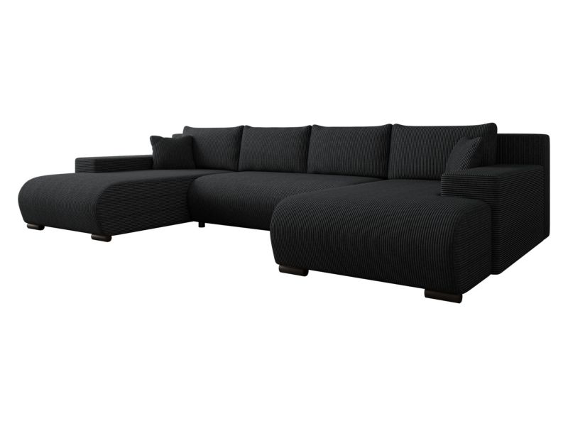 Narożnik z funkcją spania MIRJAN 24 Nojan U czarny sztruks 1 szt.