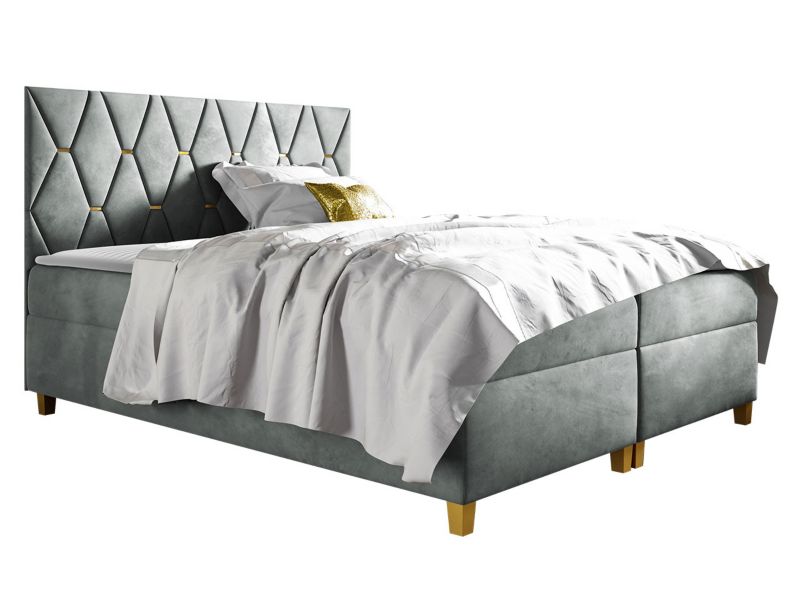 Łóżko kontynentalne MIRJAN 24 Inez 140x200 lodowy szary 1 szt.