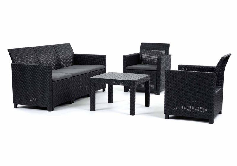 Meble ogrodowe, zestaw Marie z klasycznym stołem Orlando ( 3 osobowa sofa + 2 fotele)