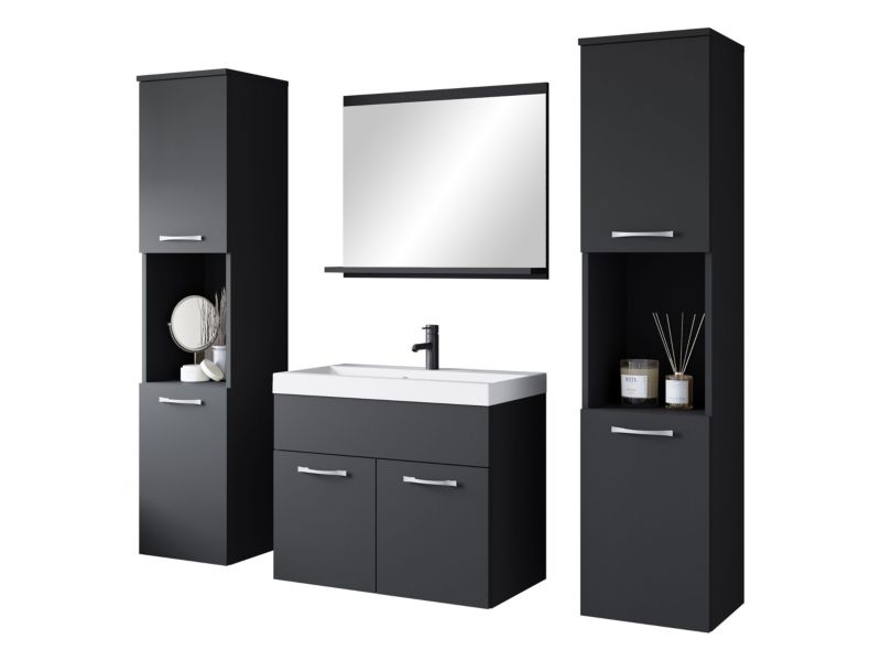 Meble łazienkowe MIRJAN 24 Montreal XL czarny grafit 1 kpl.