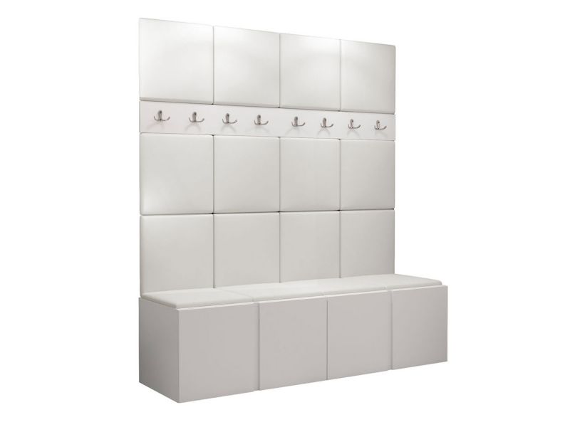 Garderoba MIRJAN 24 Orion V biały + biała ekoskóra 1 kpl.