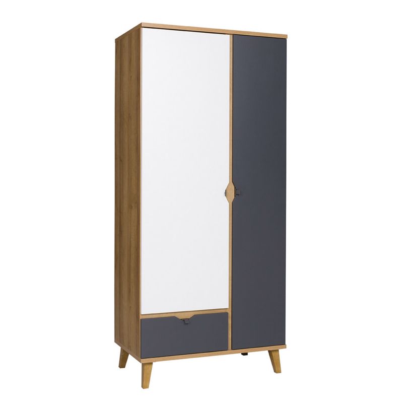 Szafa MIRJAN 24 Memone SZ2D1SZ dąb złoty + biały / grafit 1 szt.