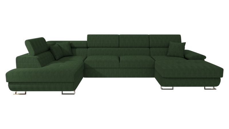 Narożnik z funkcją spania MIRJAN 24 Cotere Bis Sztruks lewy ciemnozielony 1 szt.