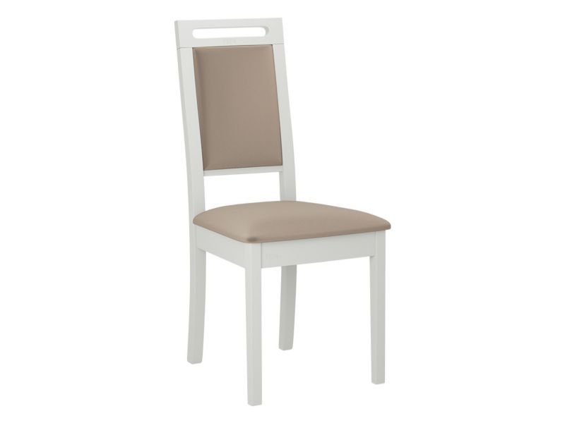 Krzesło MIRJAN 24 tapicerowane Roma XV biały/plusz jasny beż 1 szt.