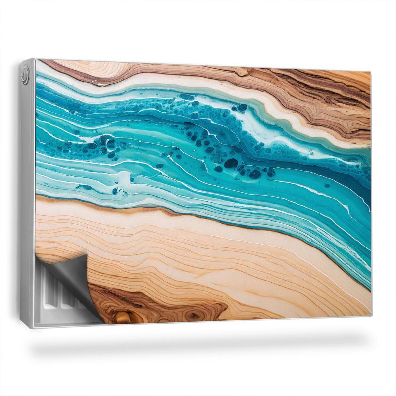 Dekoracyjna osłona mata na kaloryfer Wallfluent 90x60 cm Żywica w błękicie 1 szt.