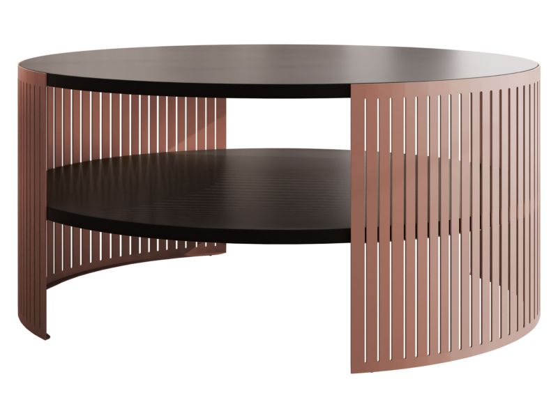 Stolik kawowy MIRJAN 24 do salonu Fikoli Ember miedziany/czarny molet 1 szt.