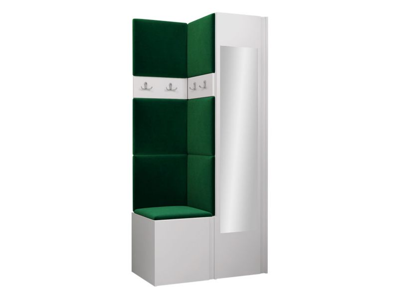 Garderoba MIRJAN 24 Orion XXV biały + butelkowa zieleń 1 kpl.
