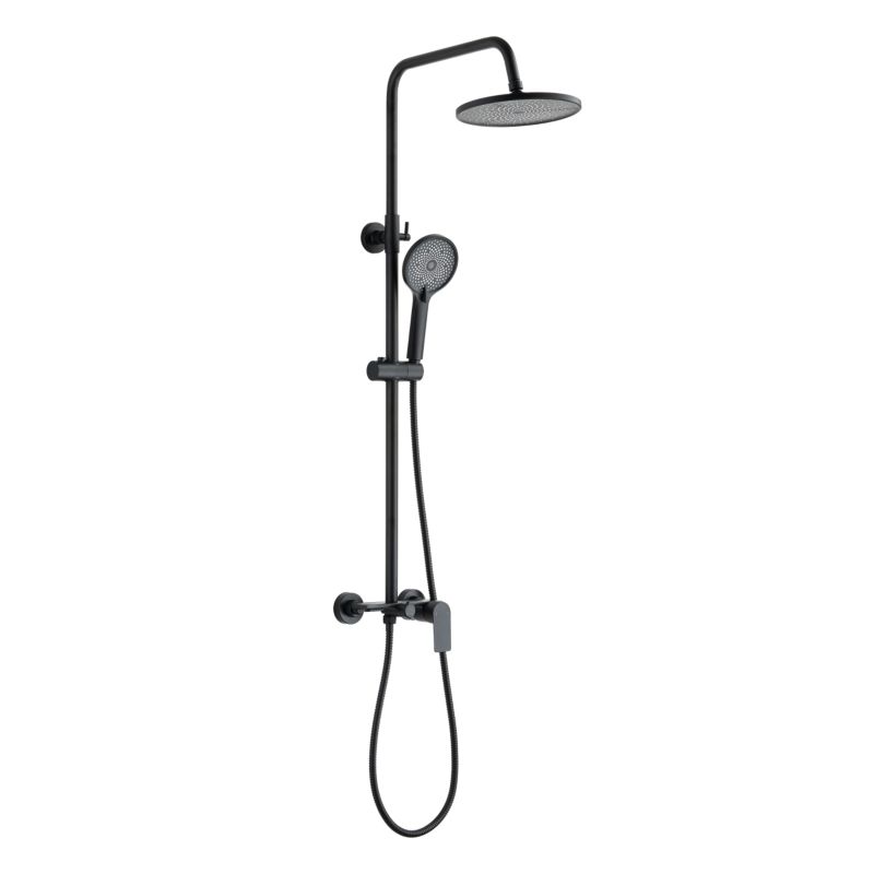 Zestaw prysznicowy z baterią Invena Deja czarny 1 szt.