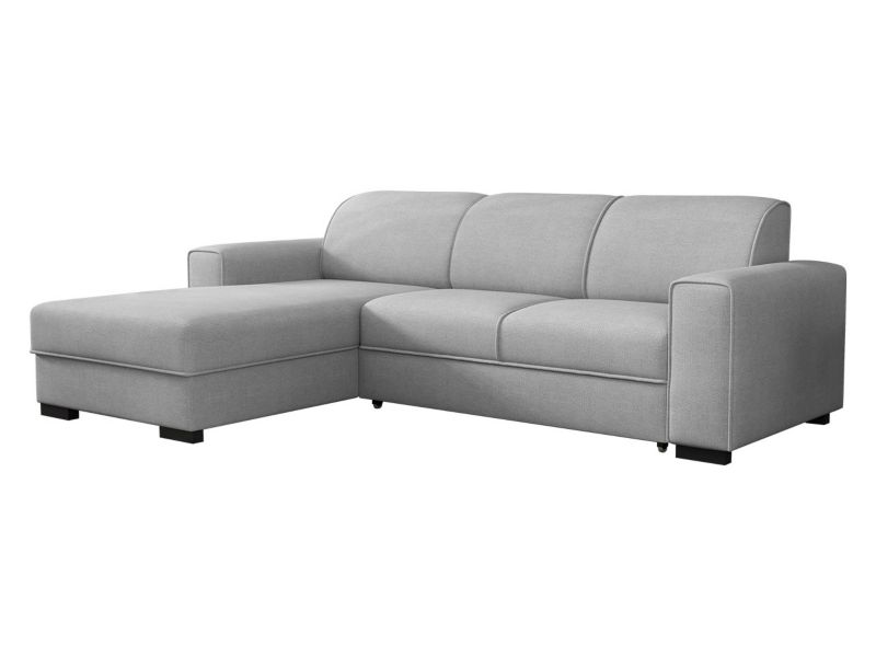 Narożnik z funkcją spania MIRJAN 24 Luis lewy jasnoszary welur 1 szt.