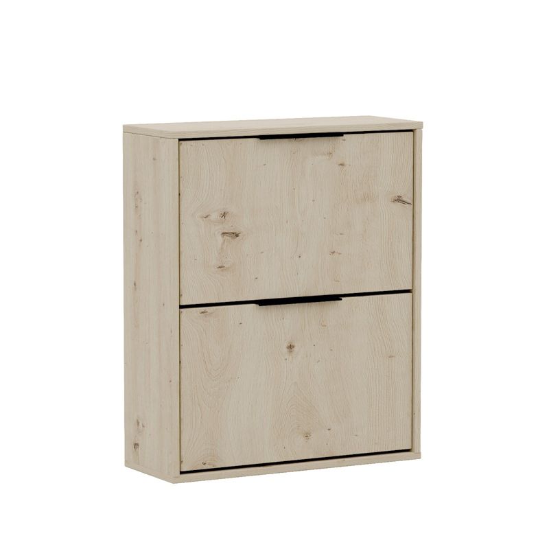 Szafka na buty dwudrzwiowa Bettso Nilo uniwersalna z czarnymi uchwytami dąb artisan 1szt.