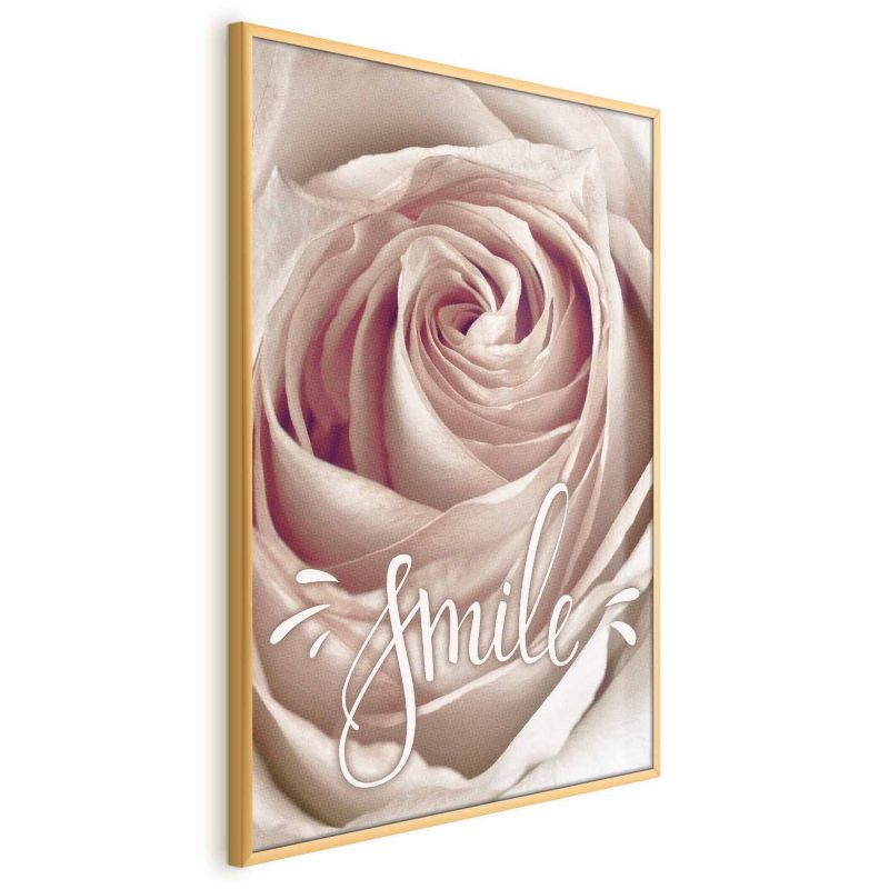 Plakat Artgeist Uśmiechnij się 40x60 cm z ramą złotą bez marginesu 1 szt