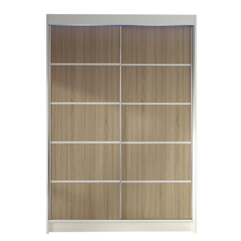 Szafa MIRJAN 24 z drzwiami przesuwnymi Lino IV z oświetleniem RGB biały/dąb sonoma 1 szt.