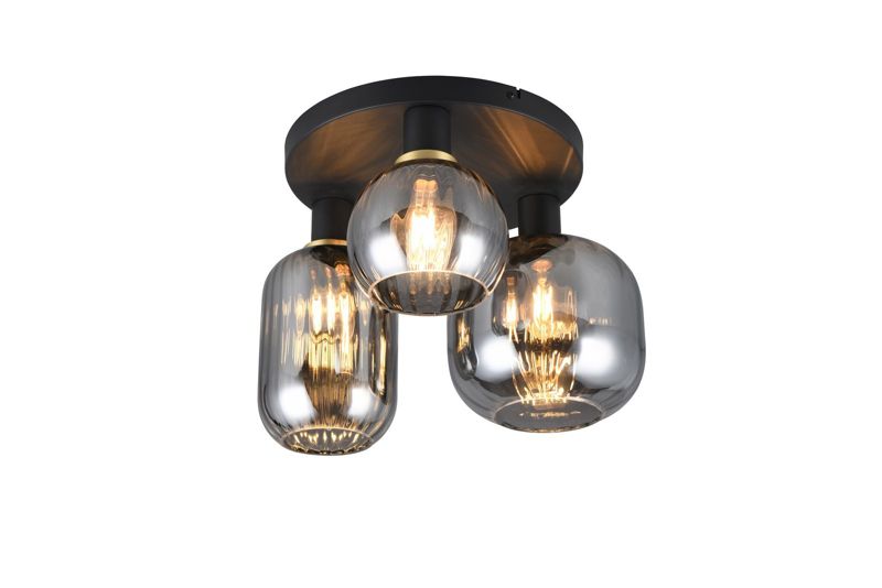 Lampa sufitowa wisząca Trio Diva czarna-dymiona-chromowana wym: 28 x 39 x 39 cm 3xE27 x 1 szt.