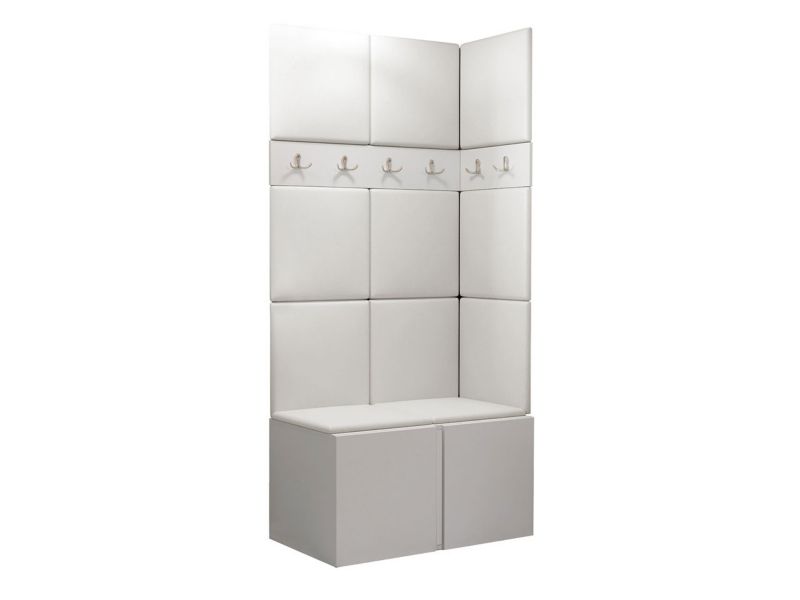 Garderoba MIRJAN 24 Orion I biały + biała ekoskóra 1 kpl.