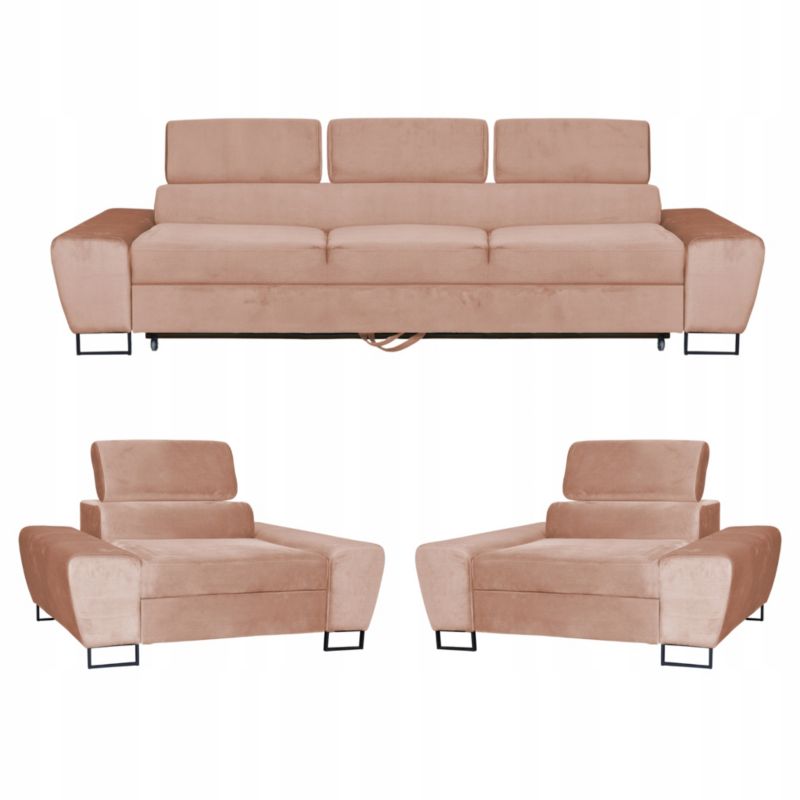 Zestaw mebli do salonu sofa i fotele Family Meble Bosso beż 1szt