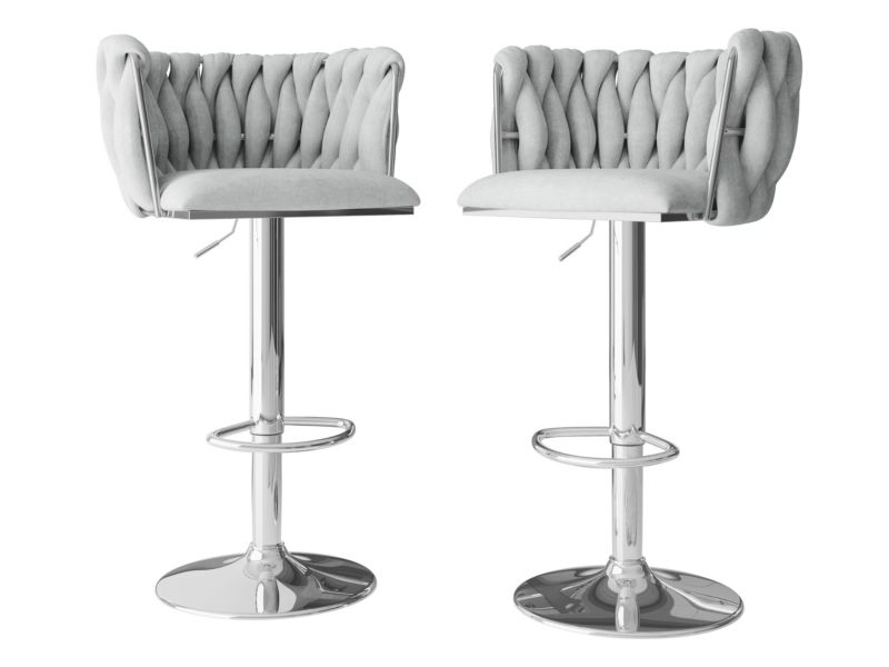 Komplet dwóch hokerów MIRJAN 24 Muz BS-1142/CM szary 2 szt.