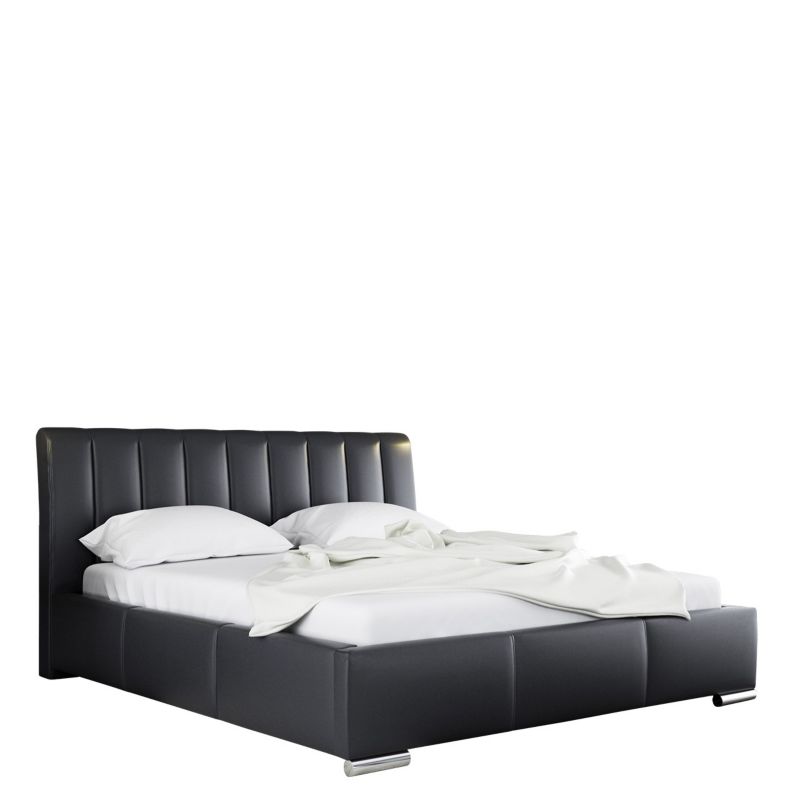 Łóżko tapicerowane MIRJAN 24 Milano 160x200 czarna ekoskóra 1 szt.