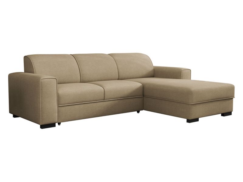 Narożnik z funkcją spania MIRJAN 24 Luis prawy beżowy welur 1 szt.