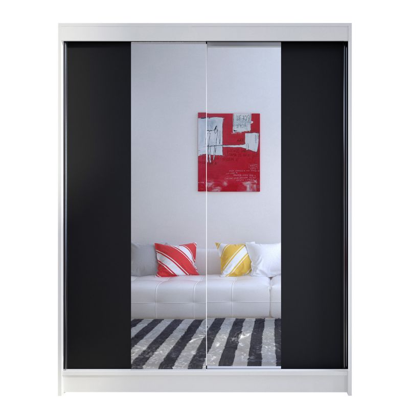 Szafa MIRJAN 24 z drzwiami przesuwnymi Camino II biały/czarny 1 szt.