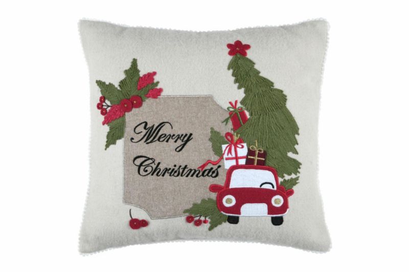 Poduszka Voeux STOF Kolorowa Autko Świąteczne 45x45 cm 1 szt.