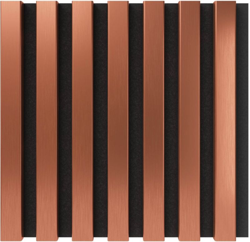 Panel lamelowy akustyczny ścienny mini z filcem Vertical Line MDF 30 x 30 cm czarny / miedź