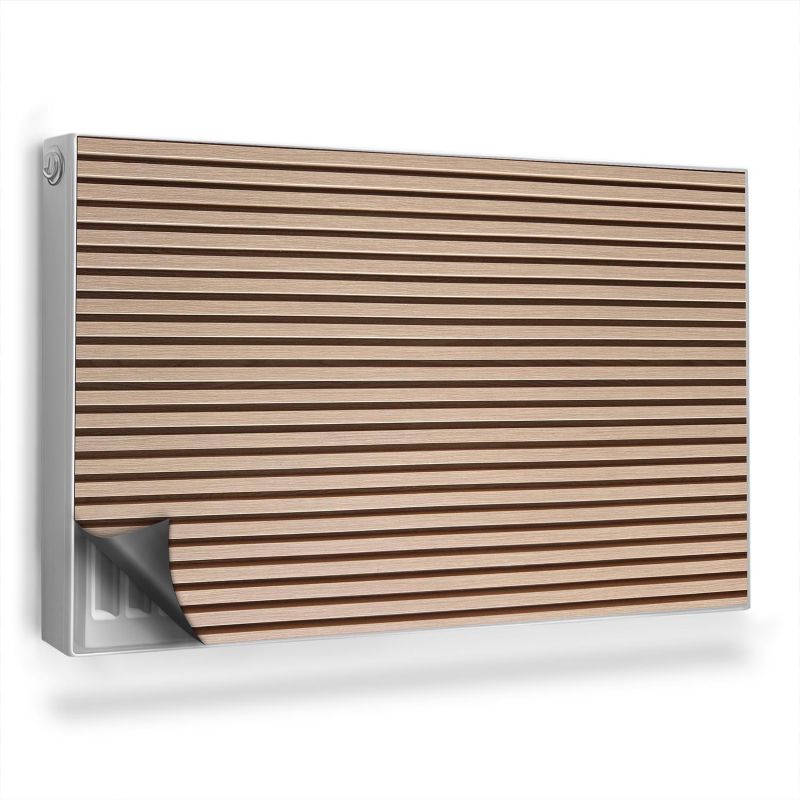 Dekoracyjna osłona mata na kaloryfer Wallfluent 100x60 cm Jasne drewniane poziome lamele 1 szt.