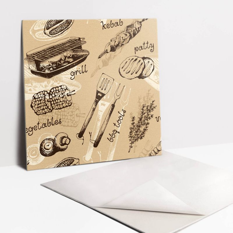 Kafelki samoprzylepne Tulup 30x30 cm Grill i kebab 9 szt.
