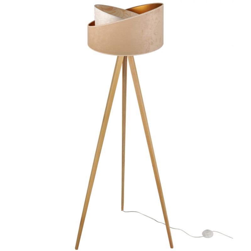 Lampa podłogowa trójnóg Light Home LH Werona Drewno 1x E27 60W beż/naturalny 1szt.