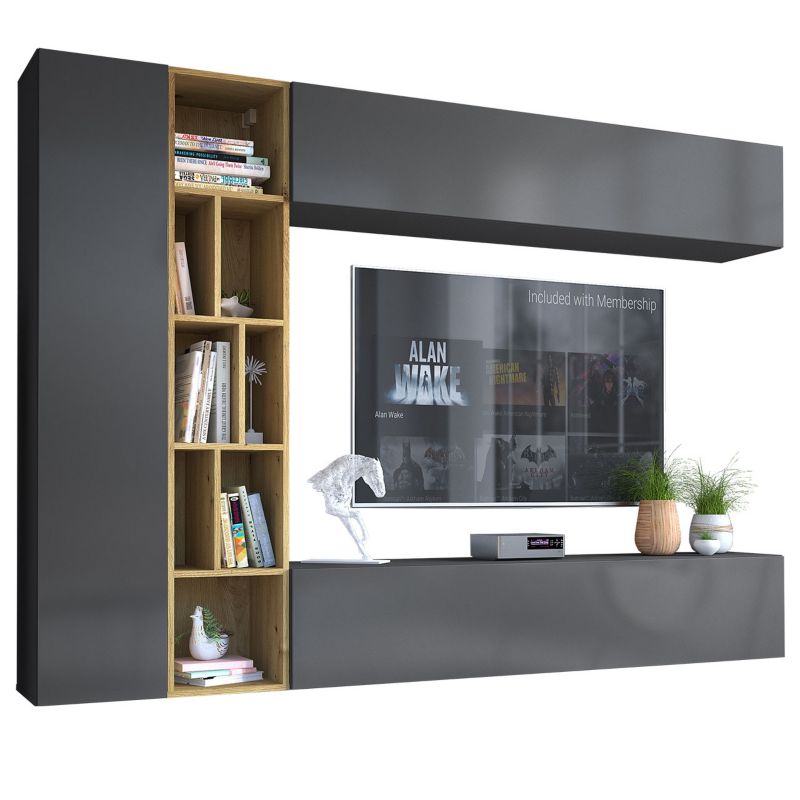 Meblościanka MIRJAN 24 Kodita szary/dąb artisan 1 kpl.