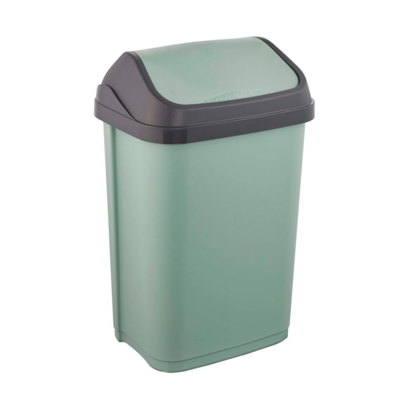 Kosz na śmieci Keeeper Swantje 25l, zielony 33,5 x 25,5 x 53,5 cm z obrotową pokrywą z tworzywa PP, 1 szt.