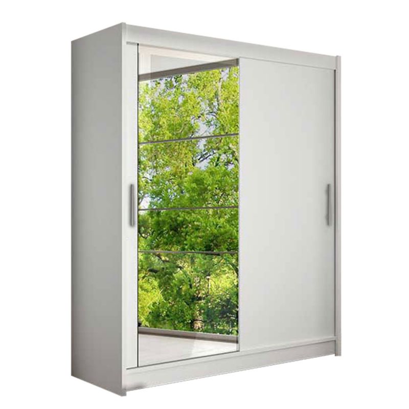 Szafa MIRJAN 24 z drzwiami przesuwnymi Presto VI biały/lustro 1 szt.