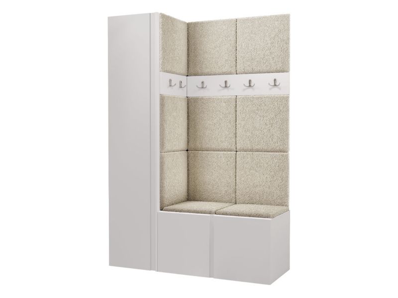 Garderoba MIRJAN 24 Orion IX biały + beżowa bukla 1 kpl.