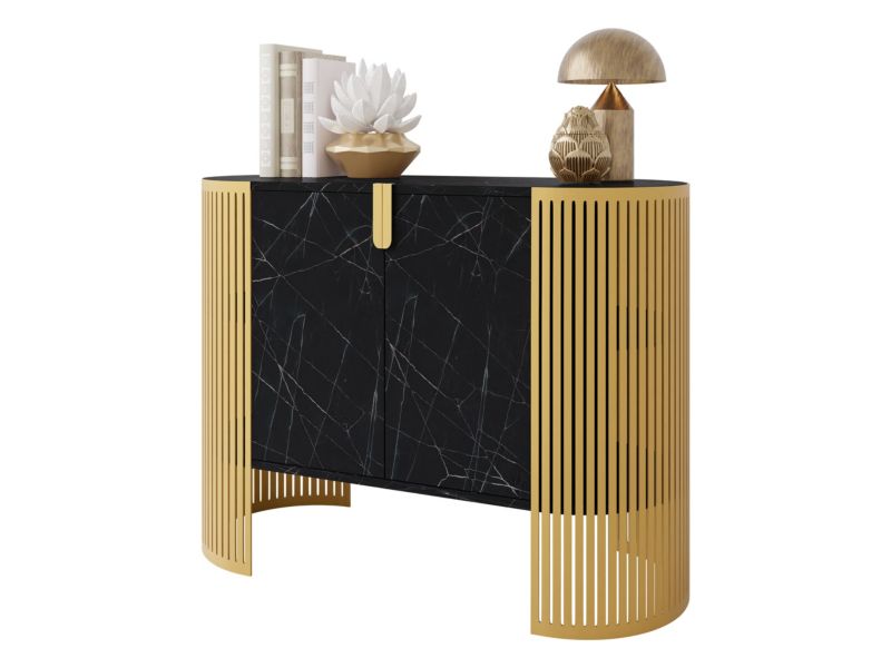 Komoda MIRJAN 24 Fikoli złoty/black pietra grigia 1 szt.