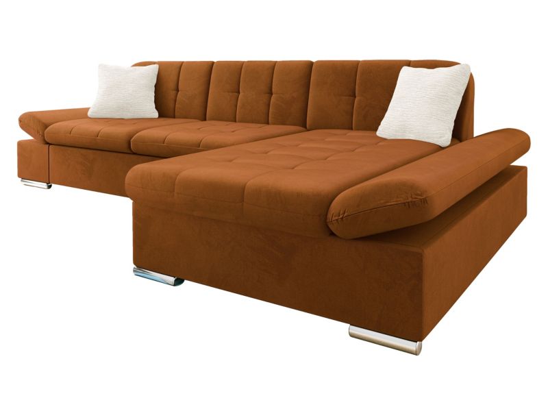 Narożnik z funkcją spania MIRJAN 24 Malwi Premium prawy miedziany brąz + śmietankowy 1 szt.