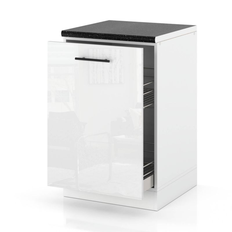 Szafka Kuchenna Hurtownia-Mebli Stojąca Cargo D50 CARGO sPremium 50cm Biały Mat Biały Połysk 50x52x85 cm 1szt.