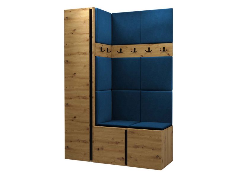 Garderoba MIRJAN 24 Orion IX dąb artisan/czarny + granatowy 1 kpl.