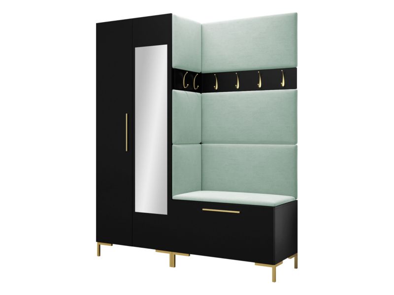 Garderoba MIRJAN 24 Zilion IX czarny + miętowy 1 kpl.