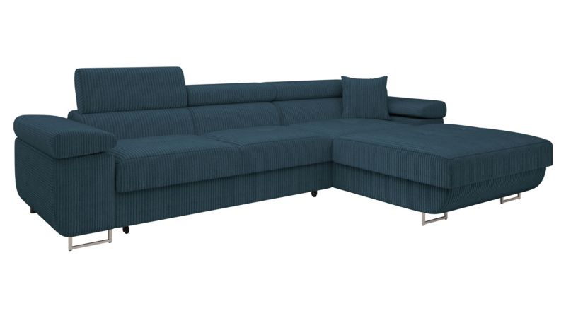 Narożnik z funkcją spania MIRJAN 24 Torezio Mini Sztruks prawy kobaltowy 1 szt.