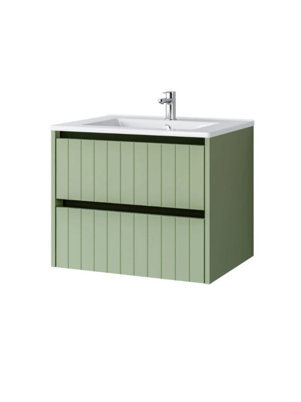 Zestaw szafka łazienkowa z umywalką ceramiczną Uptrend MELITO 60 Szałwia Mat 1 kpl.