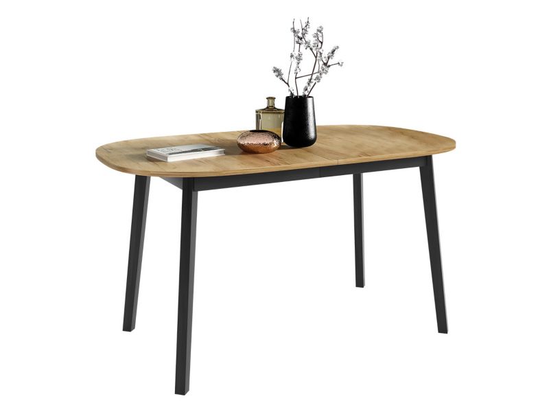 Stół MIRJAN 24 rozkładany Klebo S 150x80 dąb craft złoty/czarny 1 szt.
