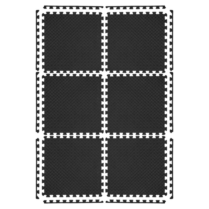 Mata pod sprzęt siłowy Pretorians do ćwiczeń 180 x 121 cm mata puzzle ochronna czarna 6 szt.