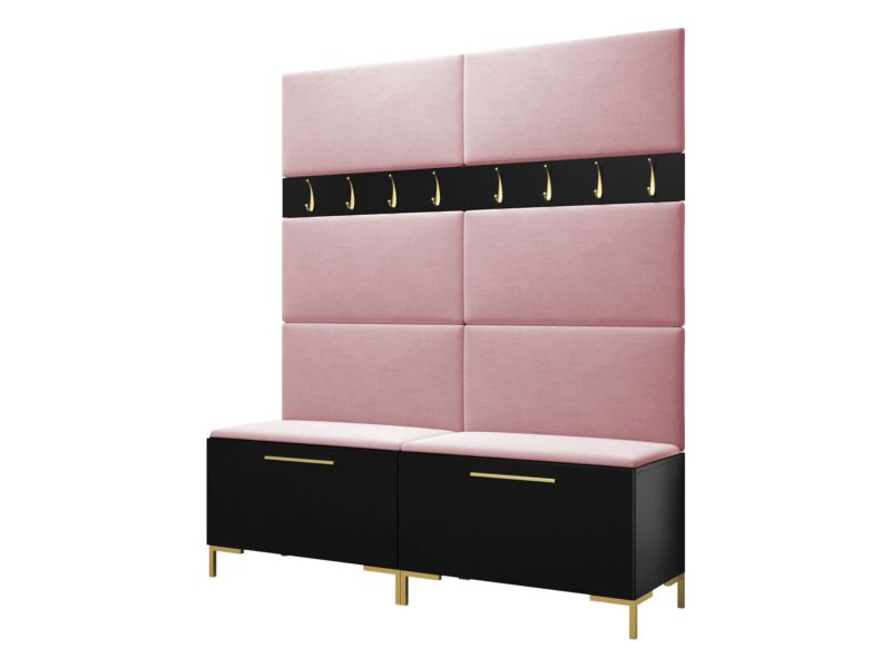 Garderoba MIRJAN 24 Zilion II czarny + różowy 1 kpl.