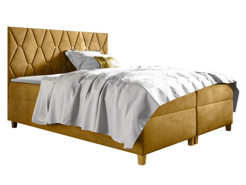 Łóżko kontynentalne MIRJAN 24 Inez 160x200 musztardowy 1 szt.