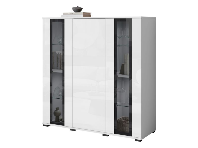 Komoda MIRJAN 24 Caro HB 120 biały / biały połysk 1 szt.